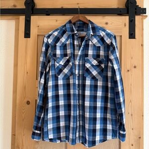 Blue Plaid Cowboy Shirt